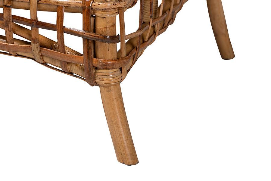 bali & pari Babette Modern Bohemian Natural Brown Rattan Arm Chair FredCo
