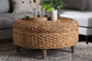 bali & pari Bailey Handwoven Seagrass Storage Ottoman with Lift-Top Lid - Rustic Wicker Trunk or Footrest with Inner Compartment for Living Room or Entryway, Round FredCo