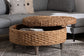 bali & pari Bailey Handwoven Seagrass Storage Ottoman with Lift-Top Lid - Rustic Wicker Trunk or Footrest with Inner Compartment for Living Room or Entryway, Round FredCo
