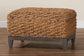 bali & pari Bailey Handwoven Seagrass Storage Ottoman with Lift-Top Lid - Rustic Wicker Trunk or Footrest with Inner Compartment for Living Room or Entryway, Square FredCo