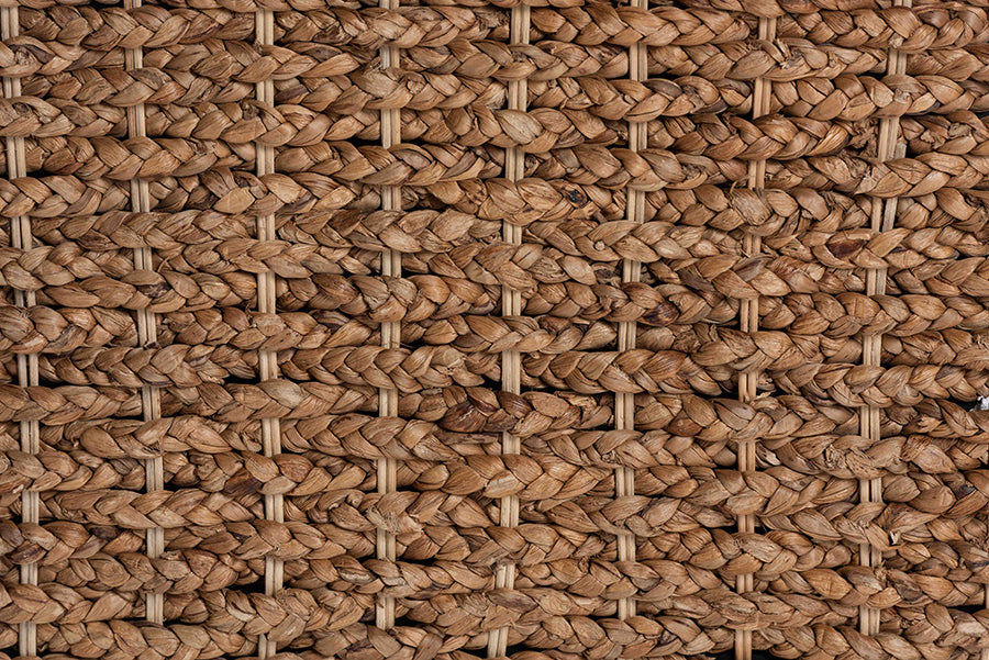 bali & pari Bailey Handwoven Seagrass Storage Ottoman with Lift-Top Lid - Rustic Wicker Trunk or Footrest with Inner Compartment for Living Room or Entryway, Square FredCo