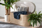 bali & pari Barid Braided Natural Rattan Storage Bench with Cushioned Lift-Top Lid - Coastal Boho Style Chest for Bedroom, Entryway, or Living Room Organization, Natural, 39" Oval FredCo