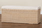 bali & pari Barid Braided Natural Rattan Storage Bench with Cushioned Lift-Top Lid - Coastal Boho Style Chest for Bedroom, Entryway, or Living Room Organization, Natural, 45" Rectangle FredCo
