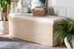 bali & pari Barid Braided Natural Rattan Storage Bench with Cushioned Lift-Top Lid - Coastal Boho Style Chest for Bedroom, Entryway, or Living Room Organization, Natural, 45" Rectangle FredCo