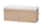 bali & pari Barid Braided Natural Rattan Storage Bench with Cushioned Lift-Top Lid - Coastal Boho Style Chest for Bedroom, Entryway, or Living Room Organization, Natural, 45" Rectangle FredCo