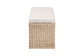 bali & pari Barid Braided Natural Rattan Storage Bench with Cushioned Lift-Top Lid - Coastal Boho Style Chest for Bedroom, Entryway, or Living Room Organization, Natural, 45" Rectangle FredCo