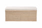 bali & pari Barid Braided Natural Rattan Storage Bench with Cushioned Lift-Top Lid - Coastal Boho Style Chest for Bedroom, Entryway, or Living Room Organization, Natural, 45" Rectangle FredCo