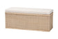 bali & pari Barid Braided Natural Rattan Storage Bench with Cushioned Lift-Top Lid - Coastal Boho Style Chest for Bedroom, Entryway, or Living Room Organization, Natural, 45" Rectangle FredCo