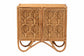 bali & pari Baylor Bohemian Light Honey Rattan Storage Cabinet FredCo
