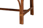 Close-up of rattan furniture leg with natural wood finish from FredCo International