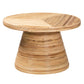 bali & pari Bella Modern Bohemian Natural Rattan and Mahogany Wood Coffee Table FredCo
