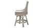 bali & pari Bella Swivel Rattan Counter Stool with Cushion - Handwoven Wicker Kitchen Island Seating with Backrest and Footrest, French Grey FredCo