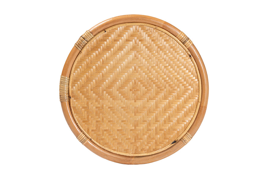 bali & pari Berilo Bohemian Light Honey Rattan End Table FredCo