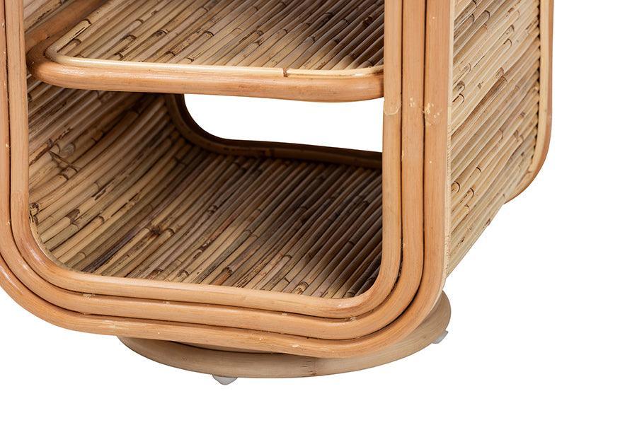 bali & pari Bethari Bohemian Natural Rattan Nightstand FredCo