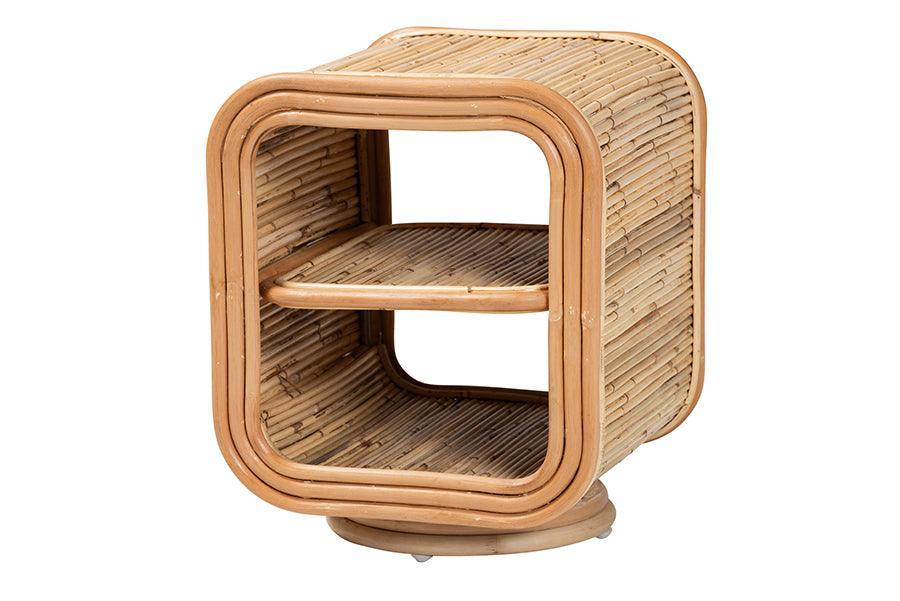 bali & pari Bethari Bohemian Natural Rattan Nightstand FredCo