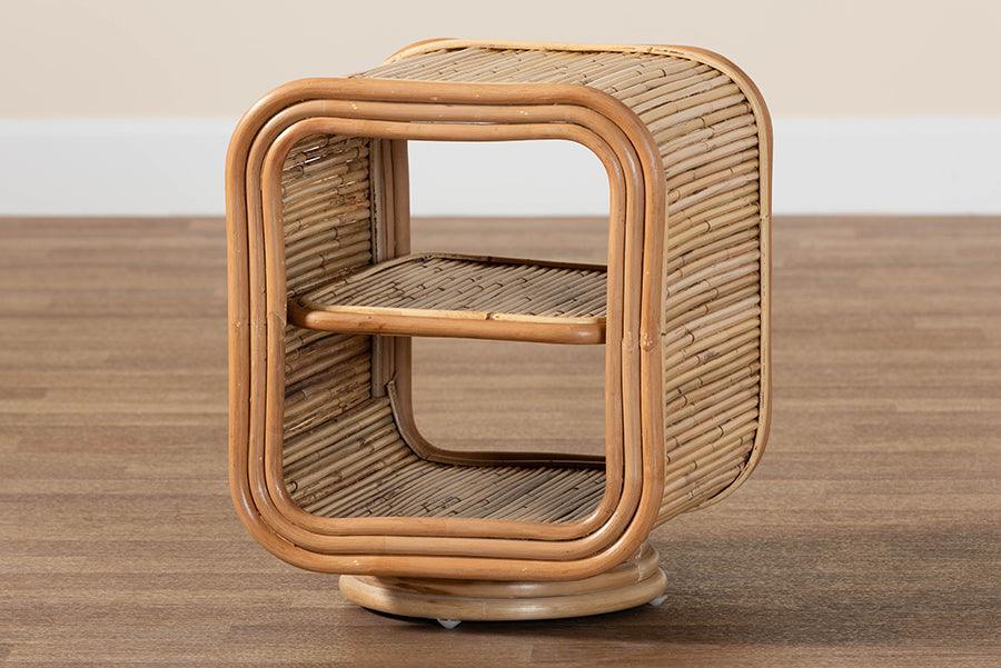bali & pari Bethari Bohemian Natural Rattan Nightstand FredCo