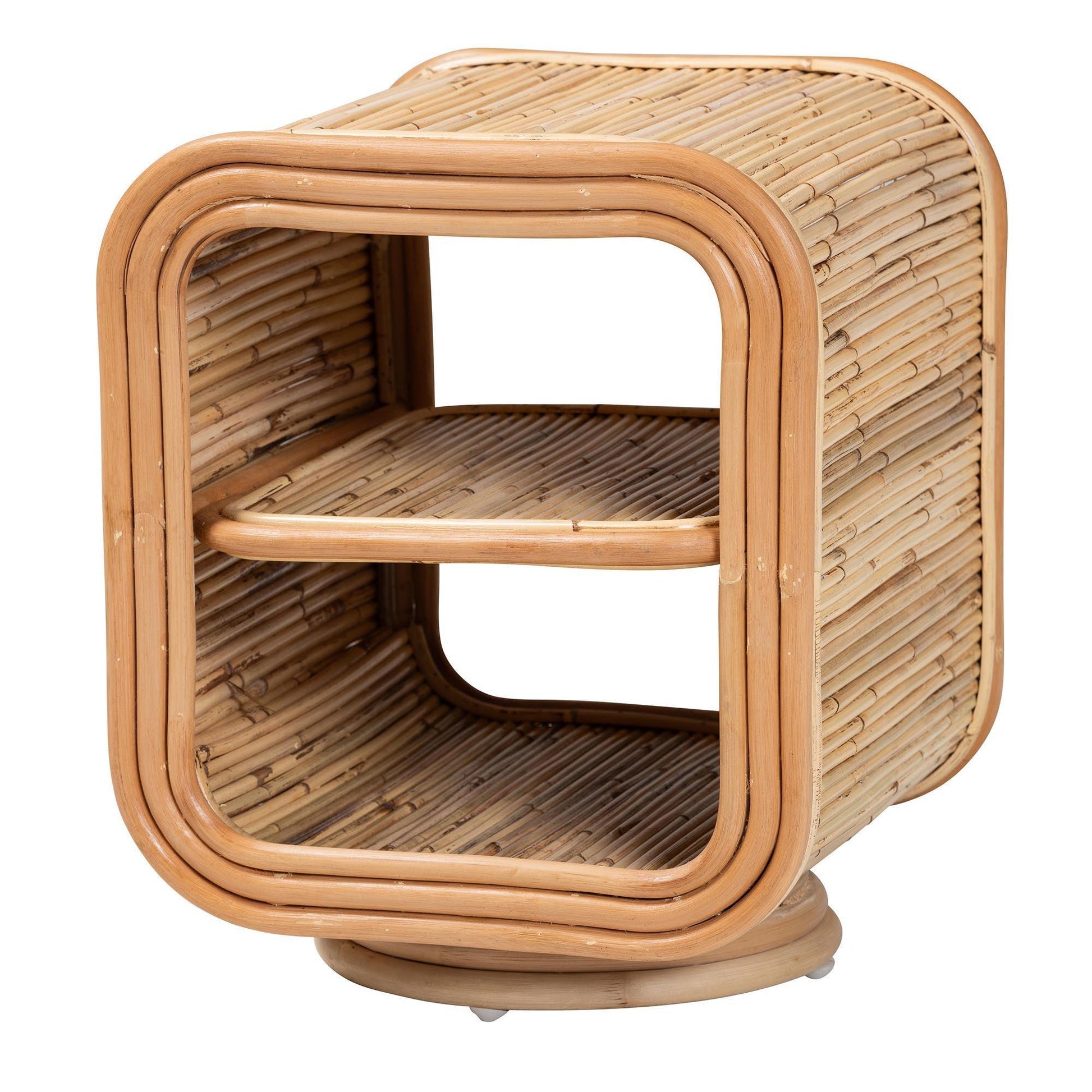 bali & pari Bethari Bohemian Natural Rattan Nightstand FredCo