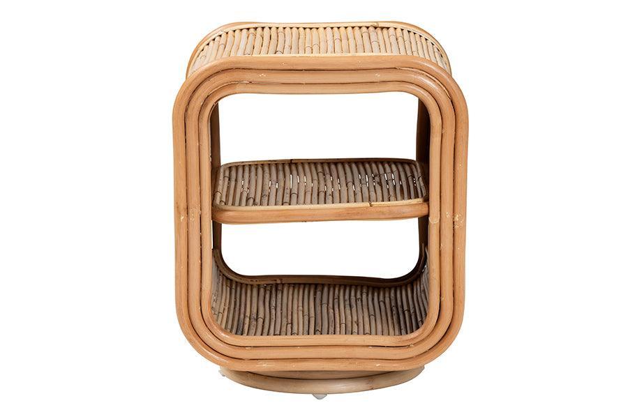bali & pari Bethari Bohemian Natural Rattan Nightstand FredCo