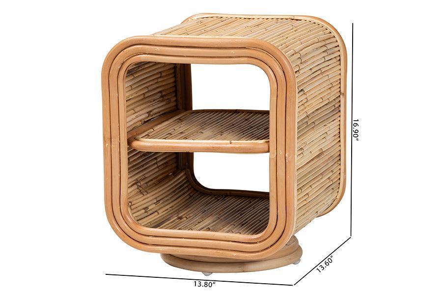 bali & pari Bethari Bohemian Natural Rattan Nightstand FredCo