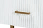 bali & pari Beyla Mid-Century White Fluted Wood and Gold Metal 3-Drawer Dresser FredCo