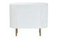 bali & pari Beyla Mid-Century White Fluted Wood and Gold Metal 3-Drawer Dresser FredCo