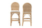 bali & pari Bilu Bohemian Natural Rattan 2-Piece Bar Stool Set FredCo