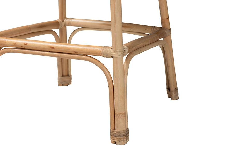 bali & pari Bilu Bohemian Natural Rattan 2-Piece Bar Stool Set FredCo