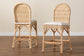 bali & pari Bilu Bohemian Natural Rattan 2-Piece Counter Stool Set FredCo