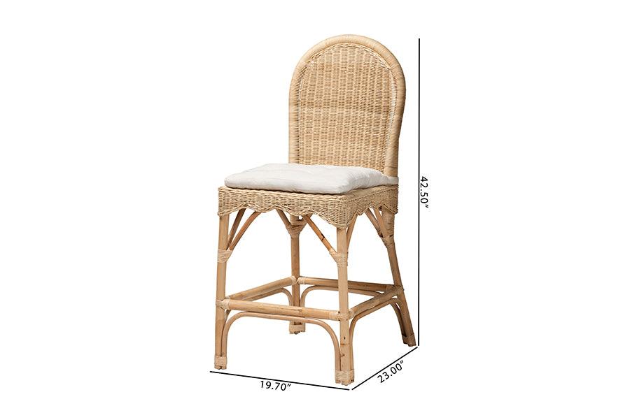 bali & pari Bilu Bohemian Natural Rattan 2-Piece Counter Stool Set FredCo