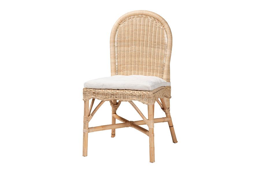 bali & pari Bilu Bohemian Natural Rattan Dining Chair FredCo