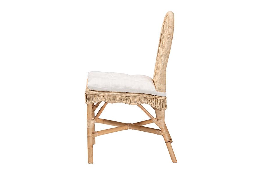 bali & pari Bilu Bohemian Natural Rattan Dining Chair FredCo