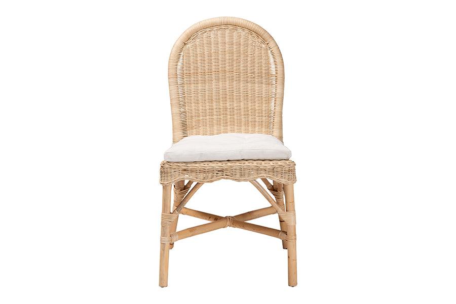bali & pari Bilu Bohemian Natural Rattan Dining Chair FredCo