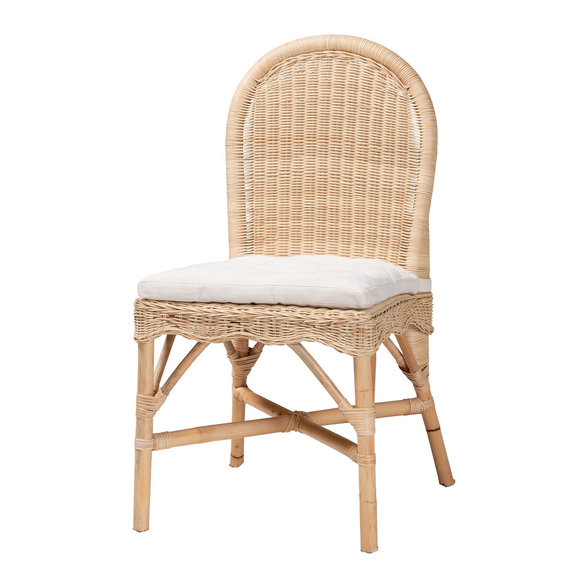 bali & pari Bilu Bohemian Natural Rattan Dining Chair FredCo