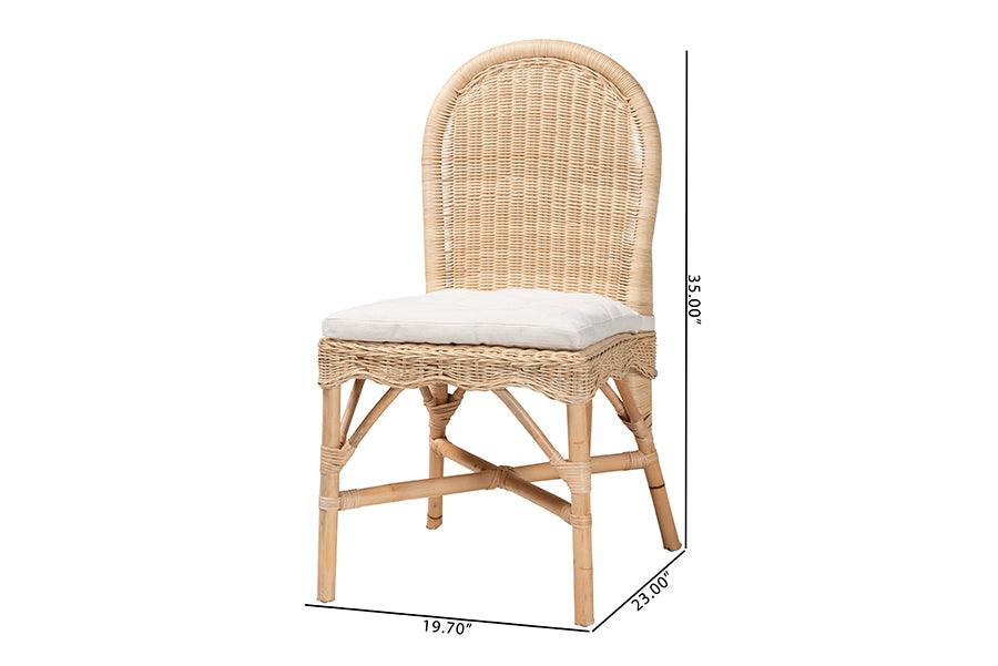bali & pari Bilu Bohemian Natural Rattan Dining Chair FredCo