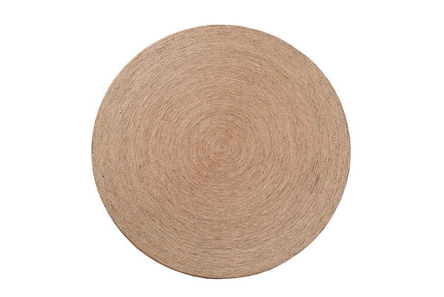 bali & pari Bistra Modern Bohemian Natural Brown Seagrass and Wood Dining Table FredCo