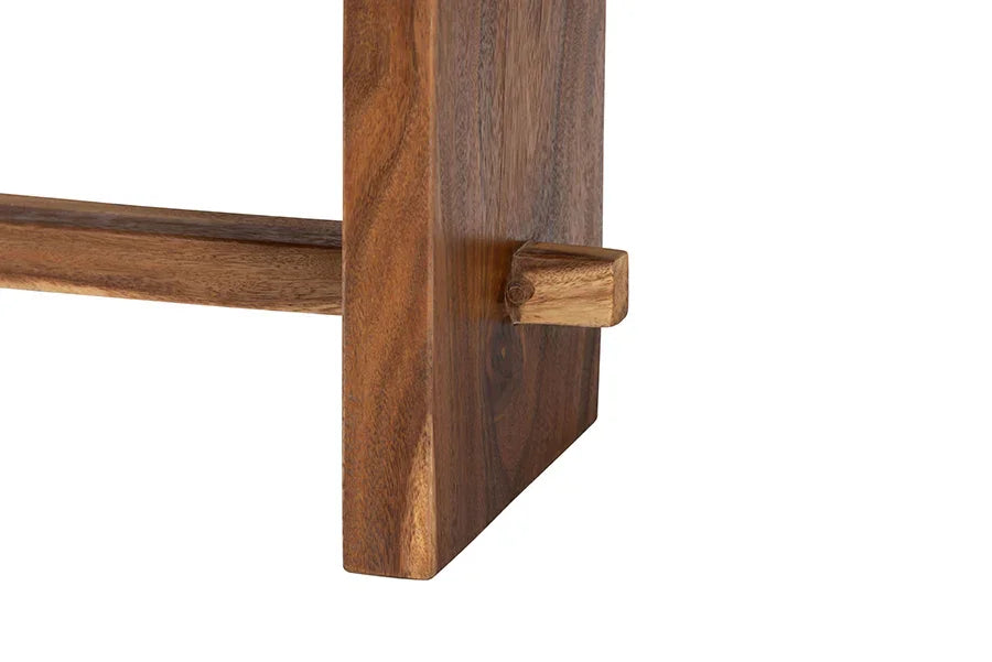 bali & pari Biyu Suar Wood Dining Bench - Handcrafted Solid Wood Bench with Live Edge Details, Rustic Farmhouse Style for Dining Room or Entryway Seating FredCo