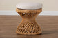 bali & pari Borneo Bohemian Light Honey Rattan Footstool FredCo