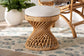 bali & pari Borneo Bohemian Light Honey Rattan Footstool FredCo