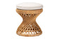 bali & pari Borneo Bohemian Light Honey Rattan Footstool FredCo