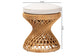 bali & pari Borneo Bohemian Light Honey Rattan Footstool FredCo