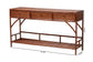 bali & pari Brier Marbled Tortoise Natural Rattan Console Table - Handcrafted Accent Table with 3-Drawers and Lower Shelf, Coastal Boho Style for Entryway, Hallway, or Living Room FredCo