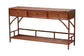 bali & pari Brier Marbled Tortoise Natural Rattan Console Table - Handcrafted Accent Table with 3-Drawers and Lower Shelf, Coastal Boho Style for Entryway, Hallway, or Living Room FredCo