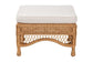 bali & pari Brooklyn Bohemian Light Honey Braided Rattan Ottoman Stool FredCo