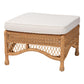 bali & pari Brooklyn Bohemian Light Honey Braided Rattan Ottoman Stool FredCo
