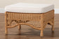 bali & pari Brooklyn Bohemian Light Honey Braided Rattan Ottoman Stool FredCo