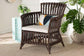 bali & pari Brooklyn Bohemian Very Dark Brown Rattan Arm Chair FredCo