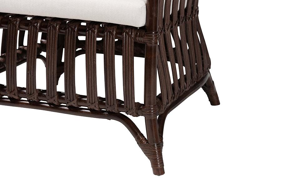bali & pari Brooklyn Bohemian Very Dark Brown Rattan Arm Chair FredCo