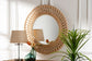 bali & pari Burris Natural Rattan Wall Mirror - Handwoven Wicker Round Frame, Boho Coastal Accent Wall Decor for Entryway, Bedroom, or Living Room FredCo