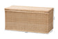 bali & pari Caden Braided Natural Rattan Chest with Lift-top Lid - Coastal Boho Style Storage Bench for Bedroom, Entryway, or Living Room Organization FredCo