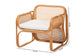bali & pari Cambridge Natural Rattan Armchair - Handcrafted Lounge Chair with Cushion, Rounded Frame with Cane Woven Panels, Accent Seating for Living Room or Sunroom FredCo